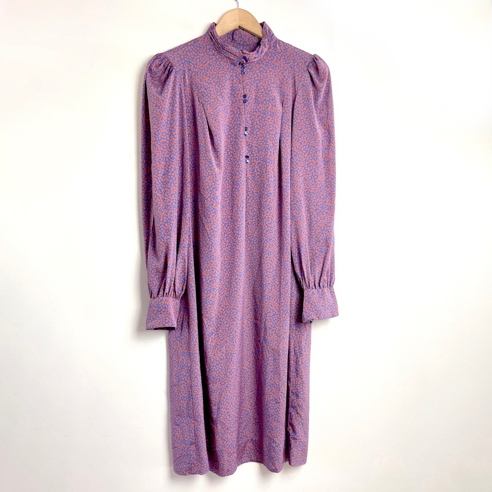 Vintage 80s Minimalist Midi Sheath Dress Sz XL Secretary Twee Soft Feminine